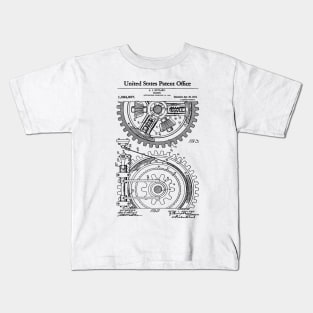 Gearing Patent Black Kids T-Shirt